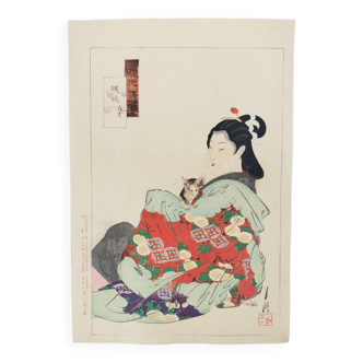 Japanese print Ogata Gekko early 20th century