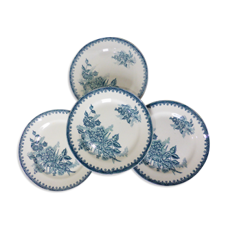 4 assiettes plates de St Amand modèle Margot