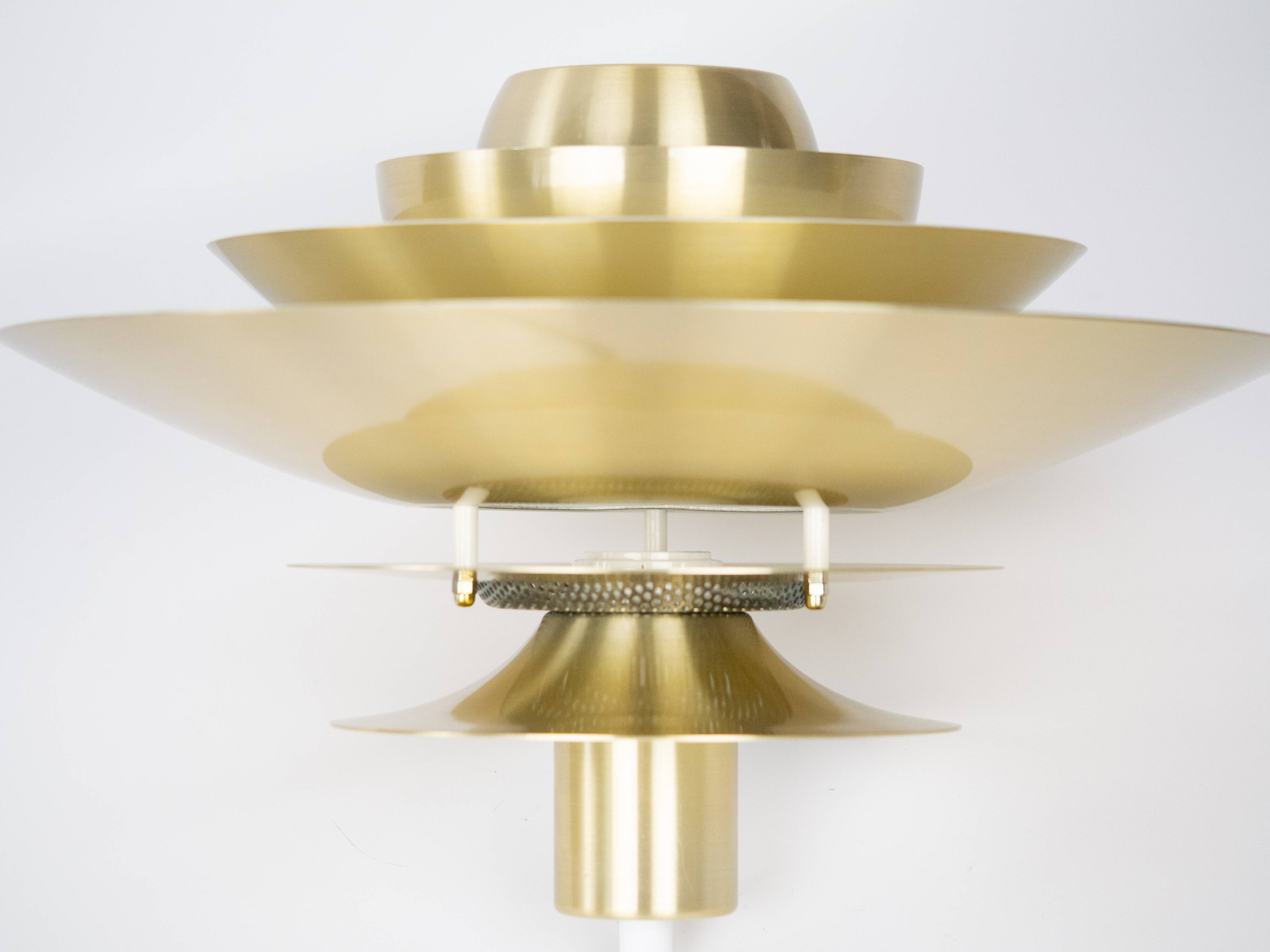 Lampe suspendue vintage danoise Lotus par Kurt Wiborg, Jeka, années 1980.