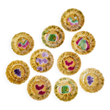 Set of 10 earthenware dessert plates