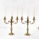 Pair of antique 6-arm bronze candelabras, 19th century