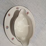 Saucière Bouquet porcelain flowers Sarreguemines Digoin