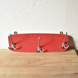 Vintage coat rack in red Formica - triple hook