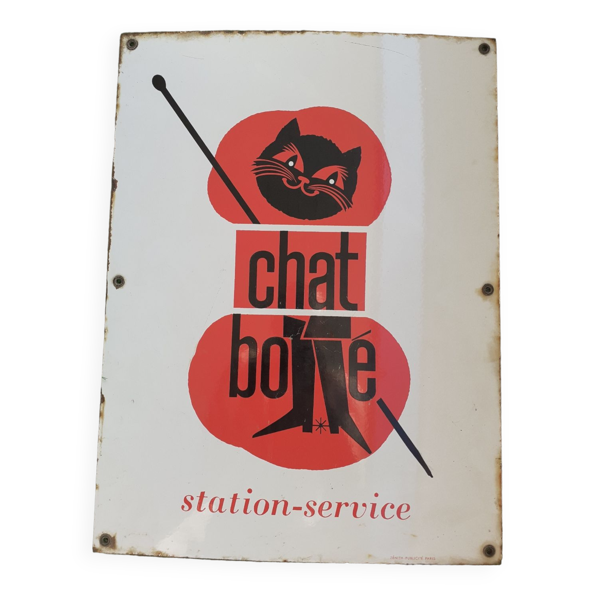 Enamelled plate Le chat botté