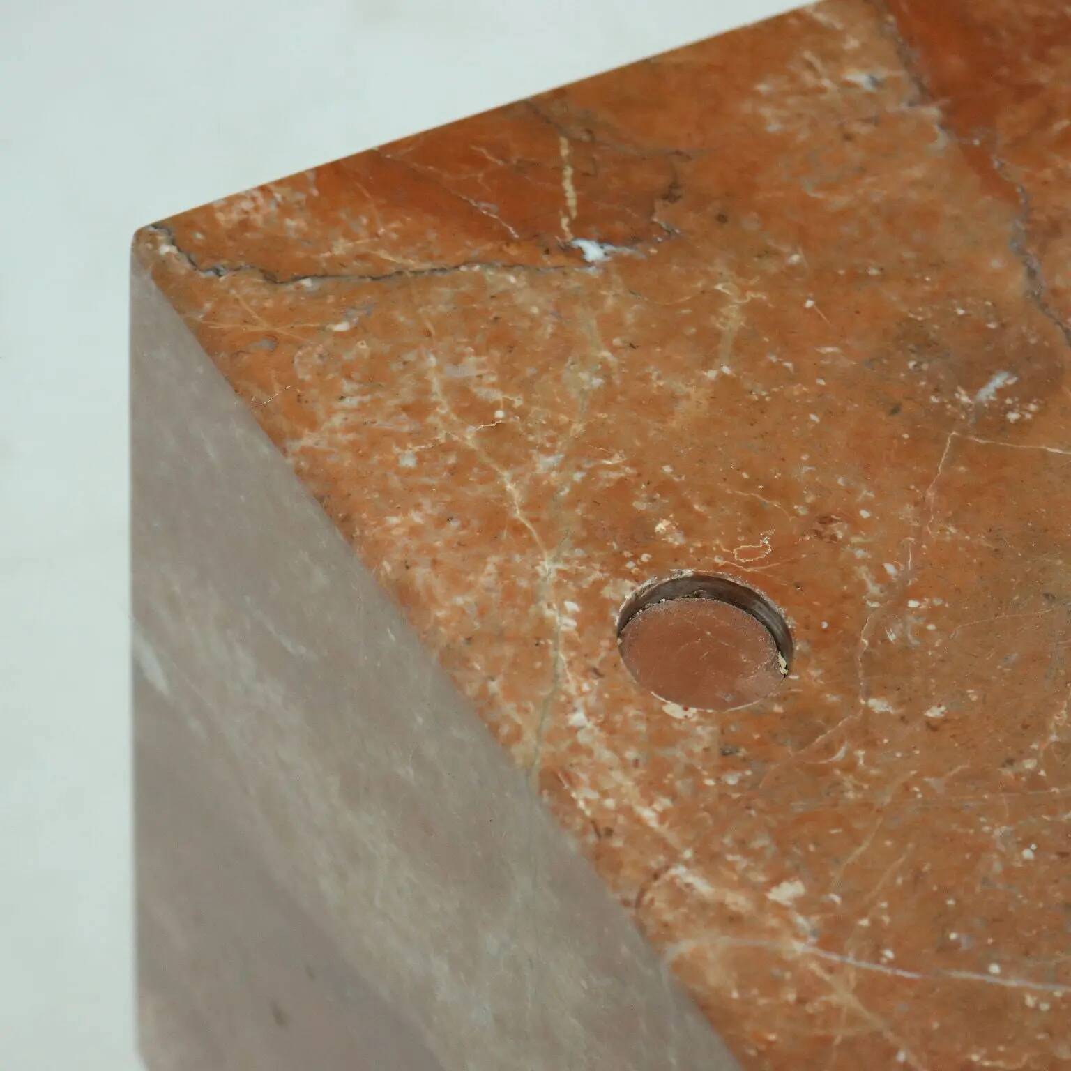 Vintage coffee table in marble and glass, Italy, 1980s-1990s.