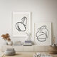 Pair of prints, female drawing wall art set of two, 50x70cm