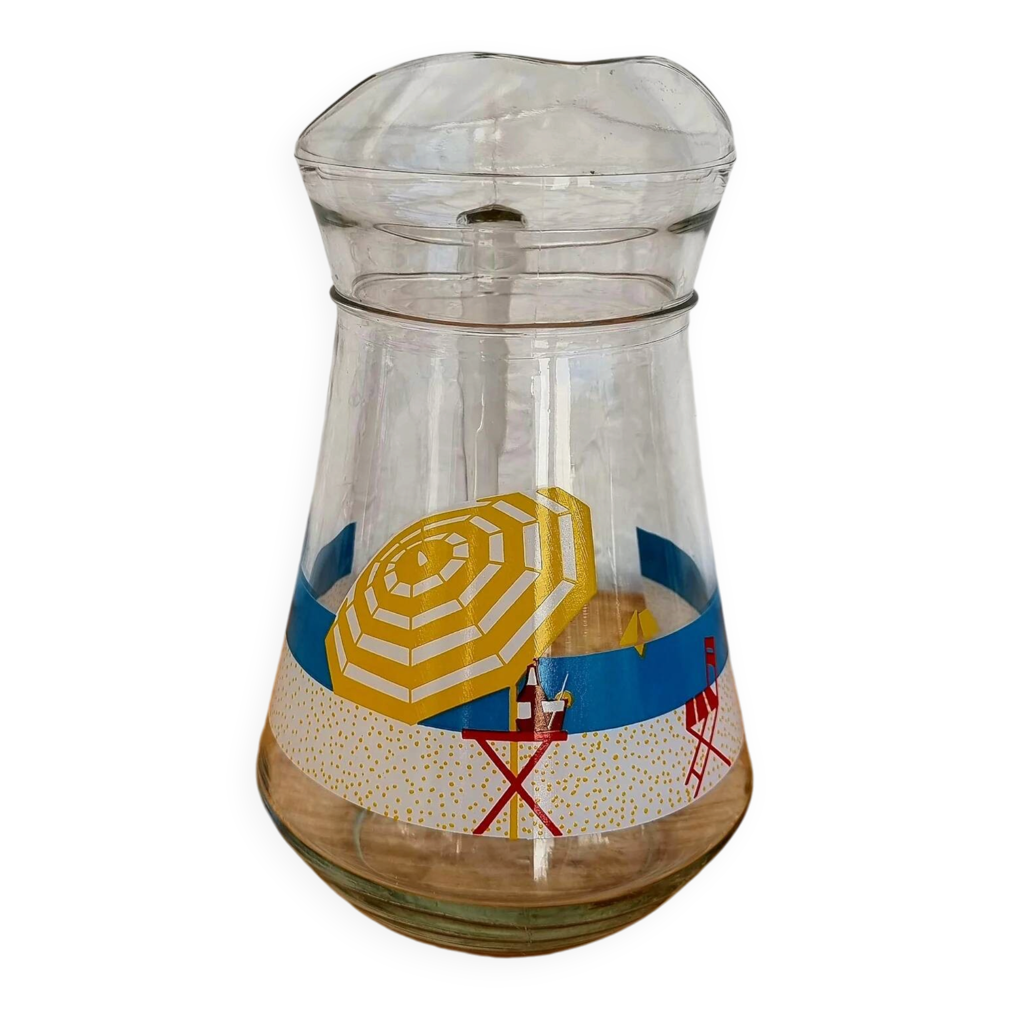 Jug with a summer design in vintage glass
