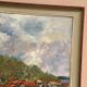 Original Swedish Oil on Panel – “Red Cottages near the Lake” by Unknown Artist 1948 – Vintage & Framed – 63 × 57 cm (24.8" × 22.4")