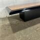 Table basse laqué noir et loupe d’orme dans le style Willy Rizzo