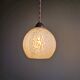 Art Deco pendant/lamp in pink speckled glass (2 available)
