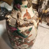 Cracked ceramic vase japan XIXth