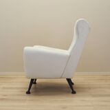 Fauteuil blanc, design italien, années 80, production : Italie