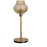 Table lamp with a textured antique globe and a golden base