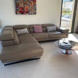 Maxdivani taupe leather sofa