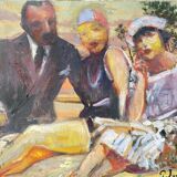 Family portrait signed Patrice Landauer