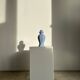 Light blue purple ceramic lamp base H:25cm