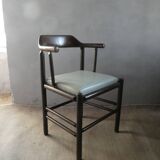 Desk armchair in wood and skai