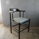 Desk armchair in wood and skai