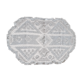 Napperon octogonal au crochet, couleur écru, années 30
