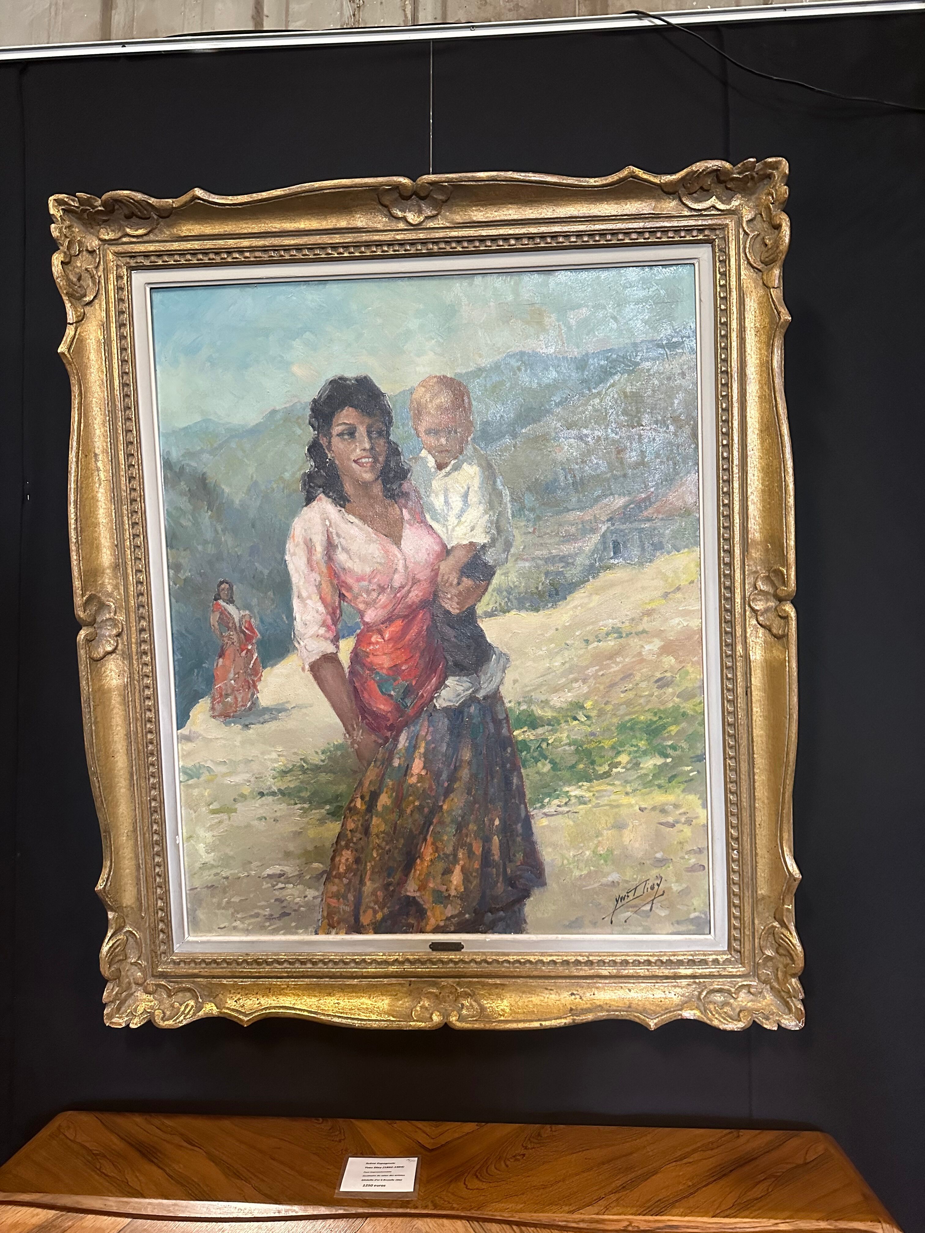 Oil on canvas Spanish Scene