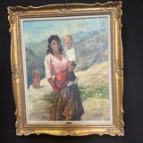 Oil on canvas Spanish Scene