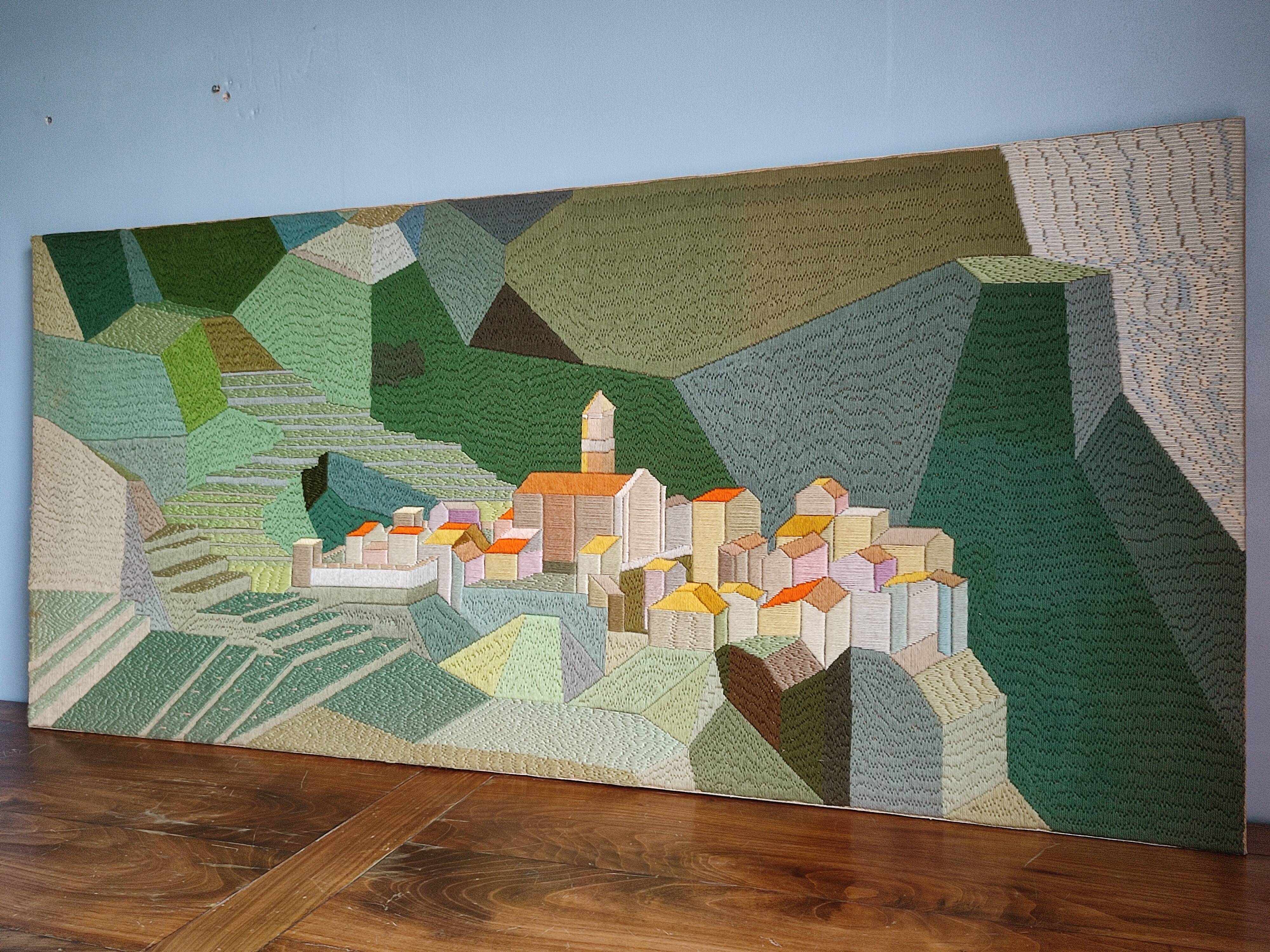 Large format handmade wall tapestry vintage