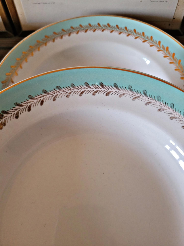 Lunéville Pierrefonds deep plates, gilding and golden foliage