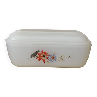 Arcopal vintage butter dish rare floral pattern
