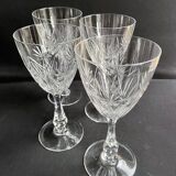 4 verres en cristal taillé