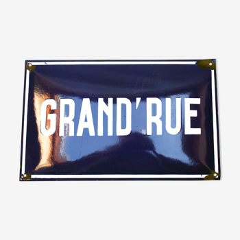 Plaque de rue française en tôle émaillée bleue années 40