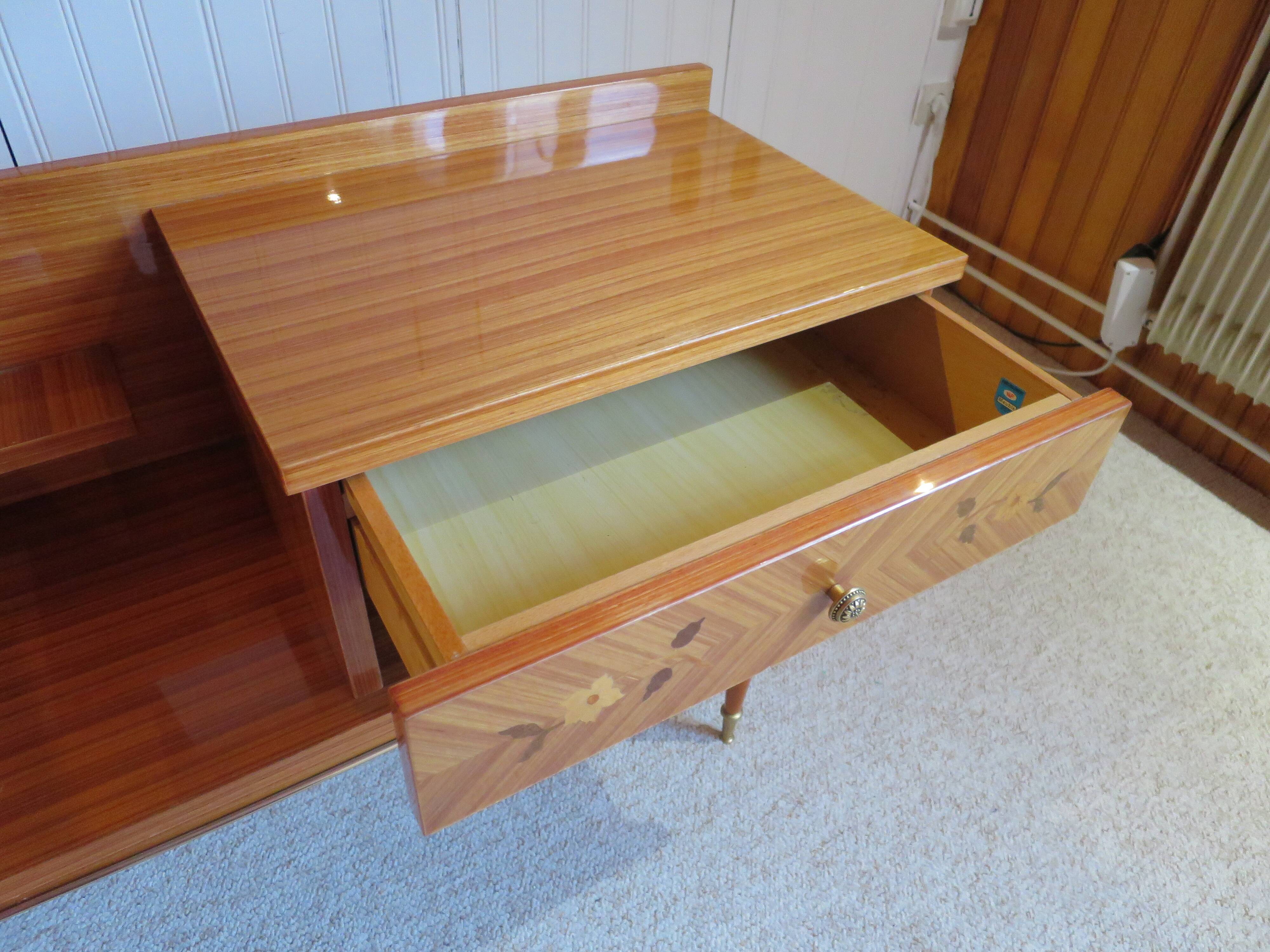 Console dressing table - hall furniture - drawer and mirror - 60s - vintage - modernist