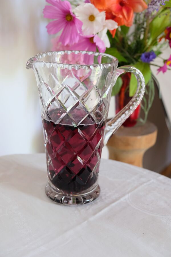 Broc en cristal taillé années 50