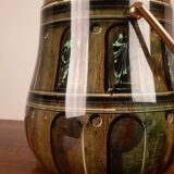 Parchment ice bucket model 935D with Fornasetti decoration by Aldo Tura, 1950