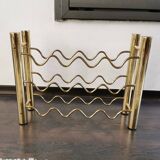 Vintage brass wine rack, 1970