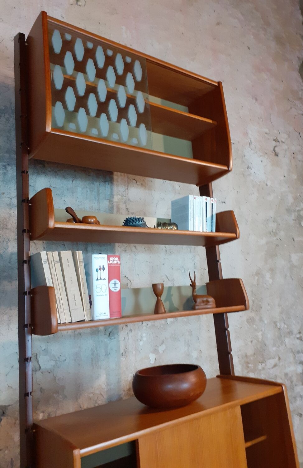 Ergo teak shelving unit, Scandinavian vintage 1960s