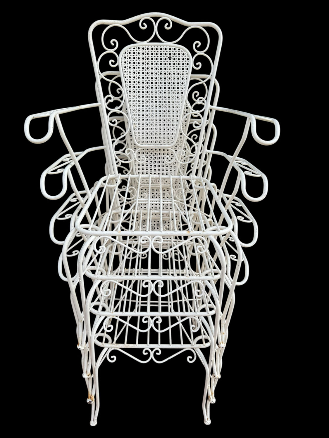 4 Provençal wrought iron armchairs from the 60s