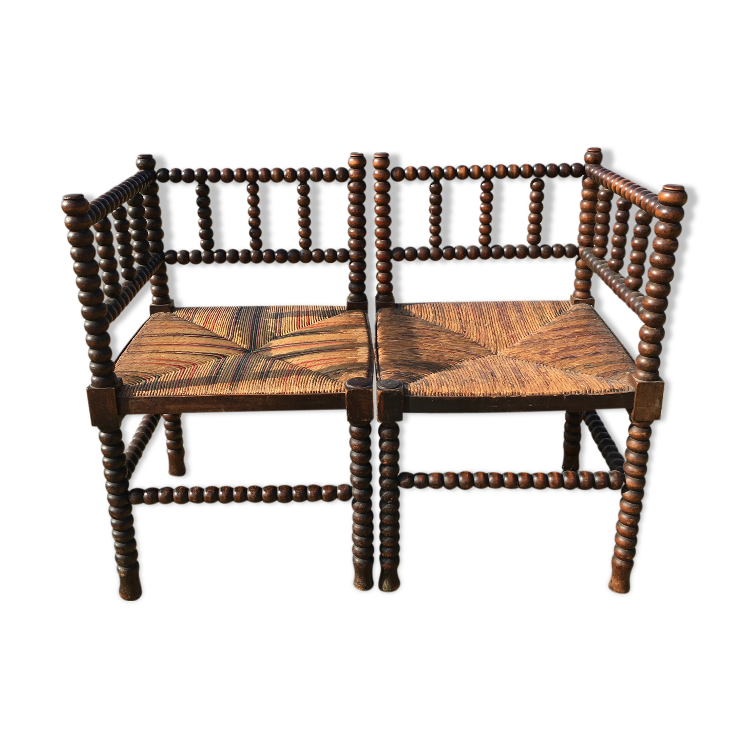 Pair of mulched corner chairs 1930