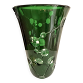 Vase vert large Comète Saint Louis