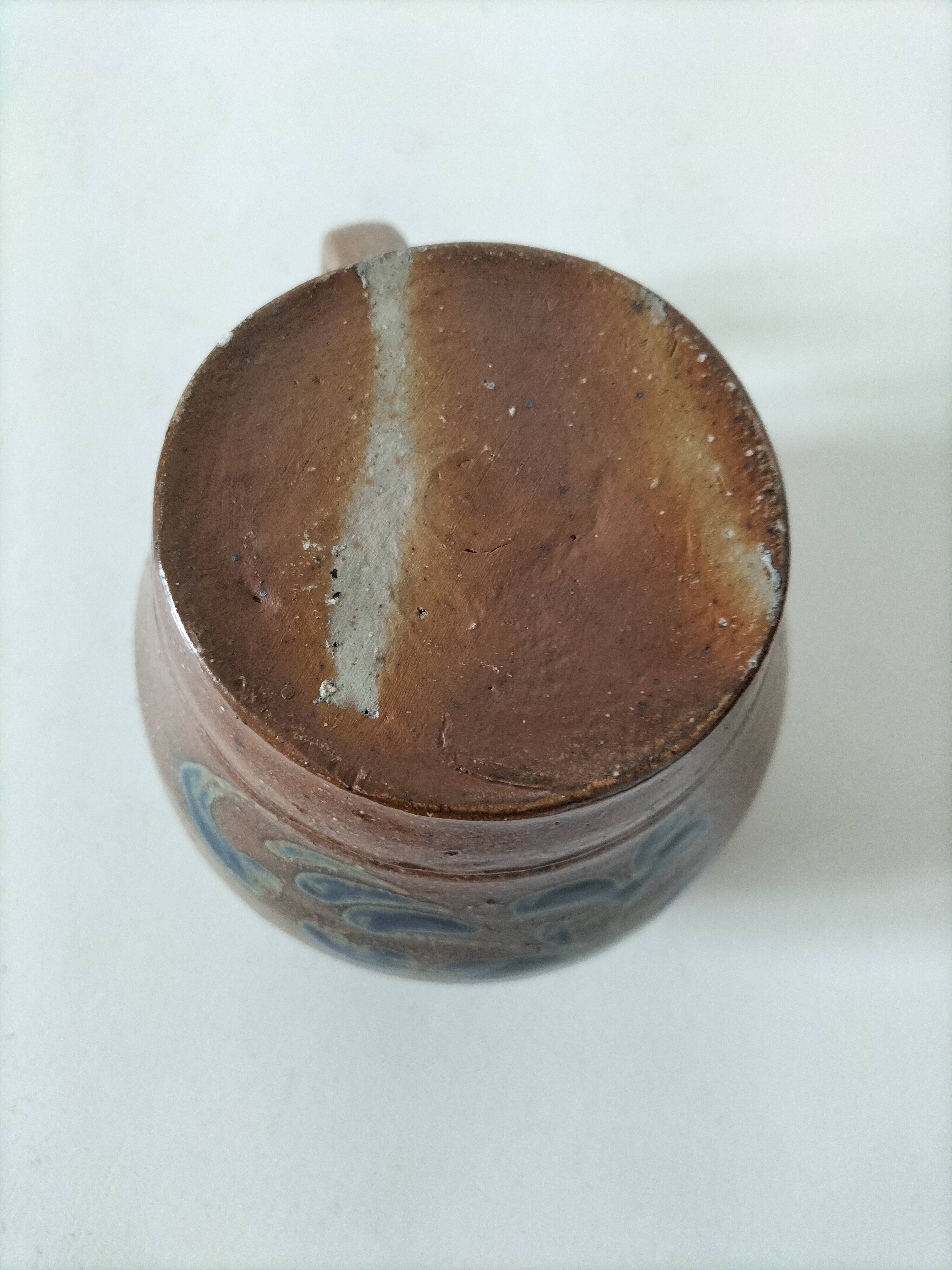 Glazed stoneware jug – hand-painted decoration