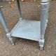 Henri II bedside table in solid grey wood and marble