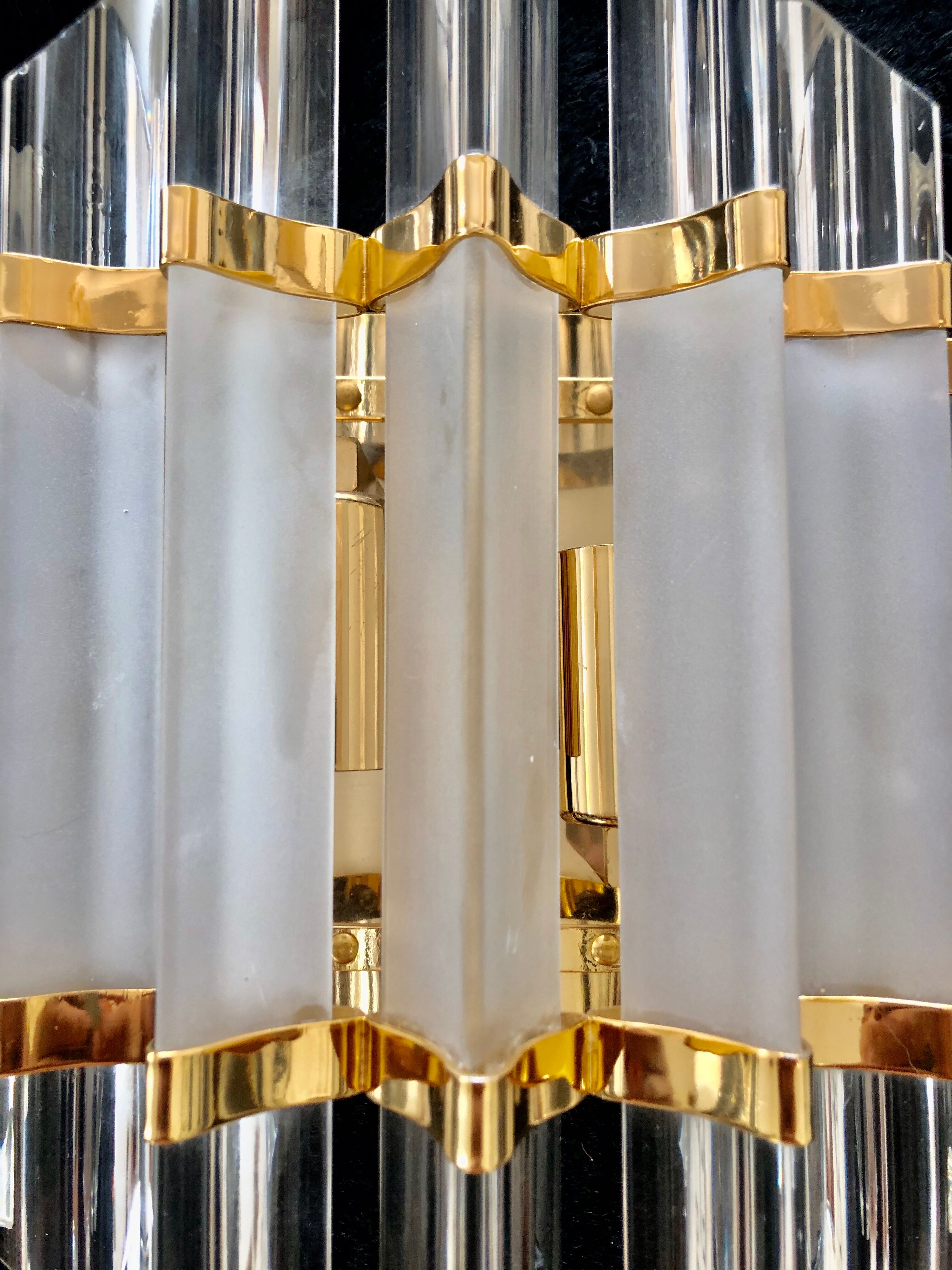 Venini sconce with gilding and finish frost glass