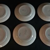 Series of six flat earthenware plates Pexonne model Algiers
