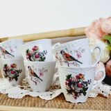Set of 6 porcelain coffee cups