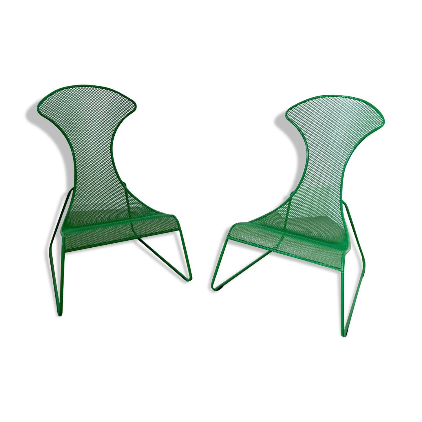 Set 2 armchairs green ikea vintage ps 2012 design wiebke braasch vintage metal