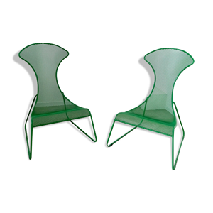 lot 2 fauteuils vert