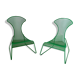 Set 2 armchairs green ikea vintage ps 2012 design wiebke braasch vintage metal