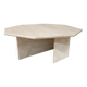 Octagonal coffee table in travertine