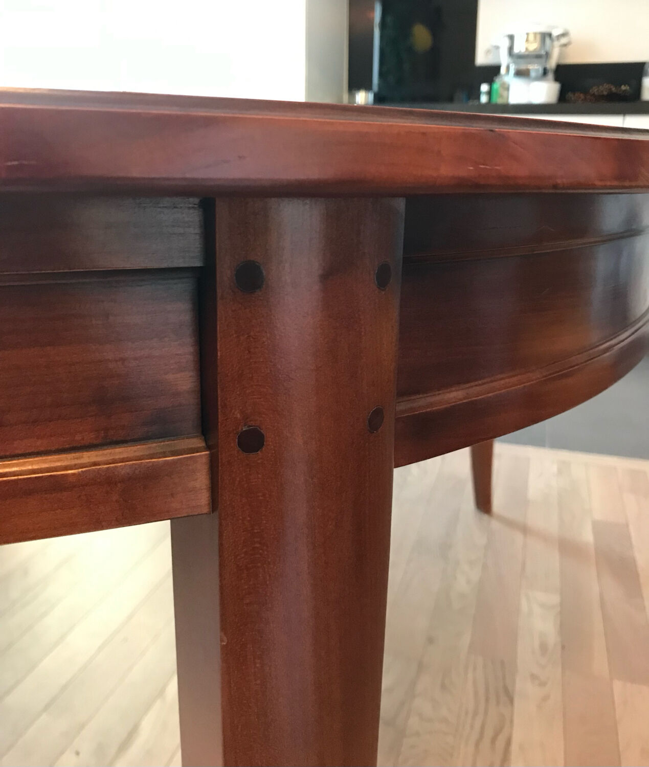 Round table and 2 cherry wood extensions