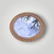 Ancien miroir rond en osier tressé – 40 cm - années 70