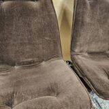 Pair of vintage velvet armchair chair 1970"